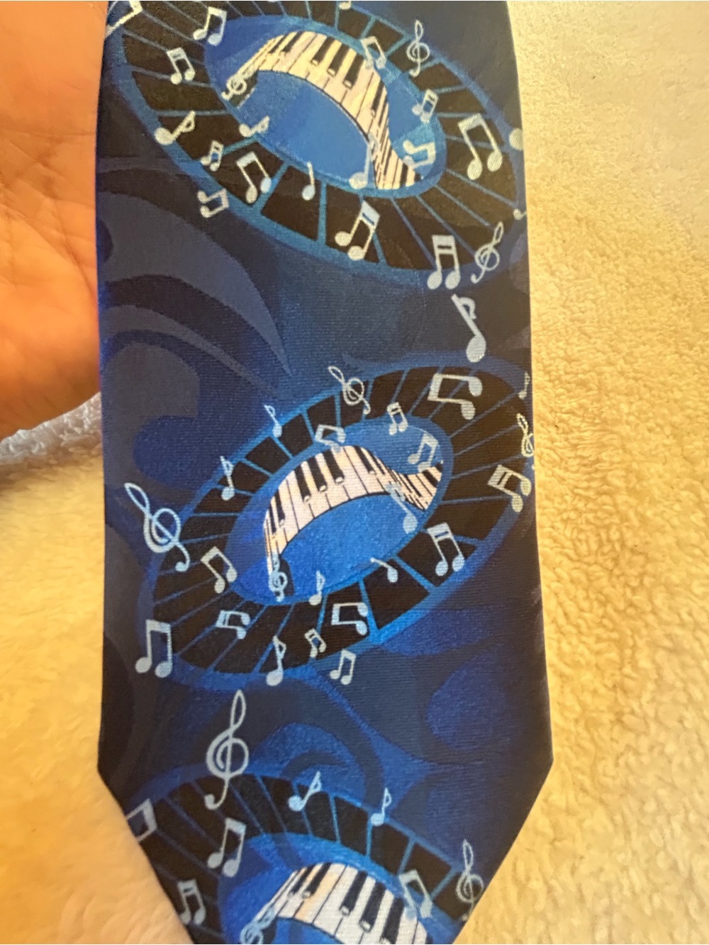🎁3 for $30 - Blue Musical Notes & Piano Keys Necktie
